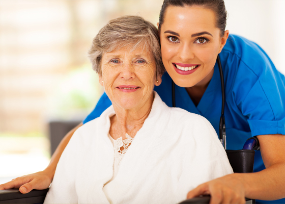 Elder Care Professional with Senior Woman in Philadelphia, PA